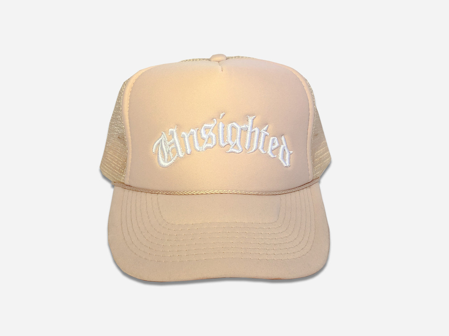 Cream Unsighted Embroidery Trucker Hat