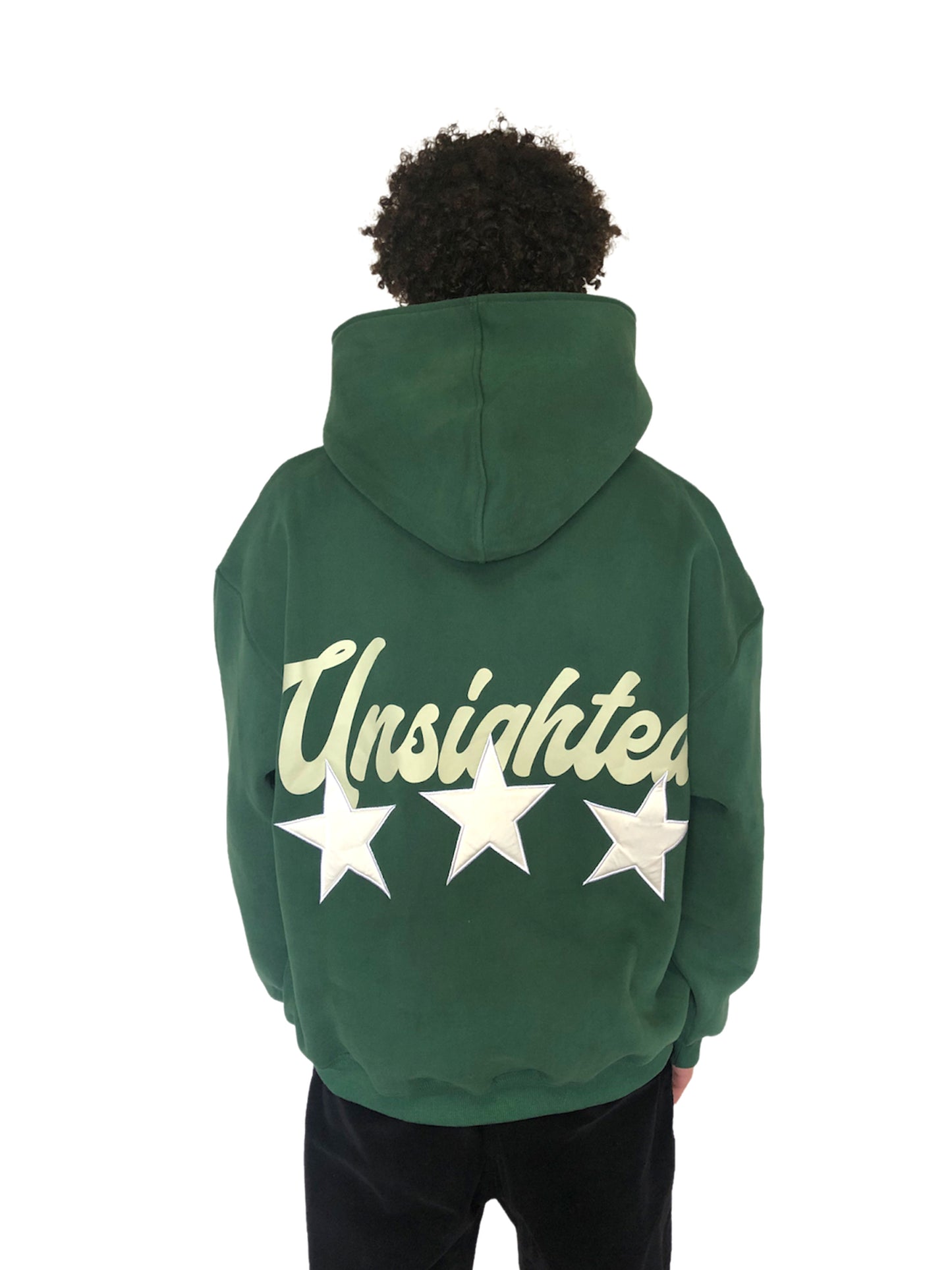 Racing Green Star Embroidery Heavyweight Hoodie