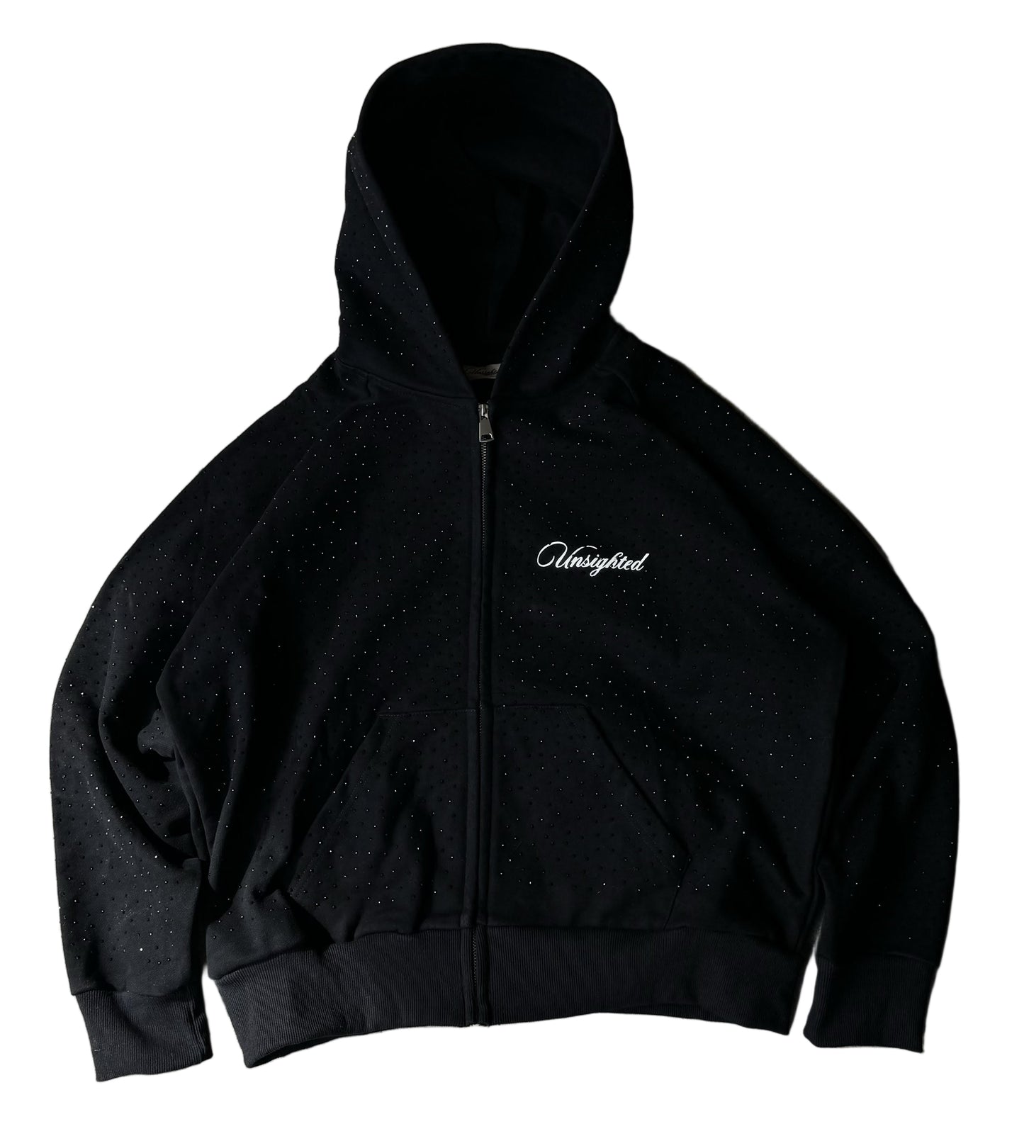Heavyweight Rhinestone zip-up Hoodie