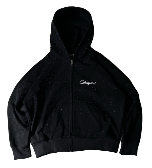 Heavyweight Rhinestone zip-up Hoodie